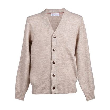 Beige Leather Cardigan