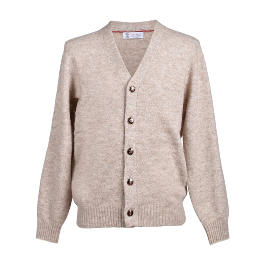 Beige Leather Cardigan