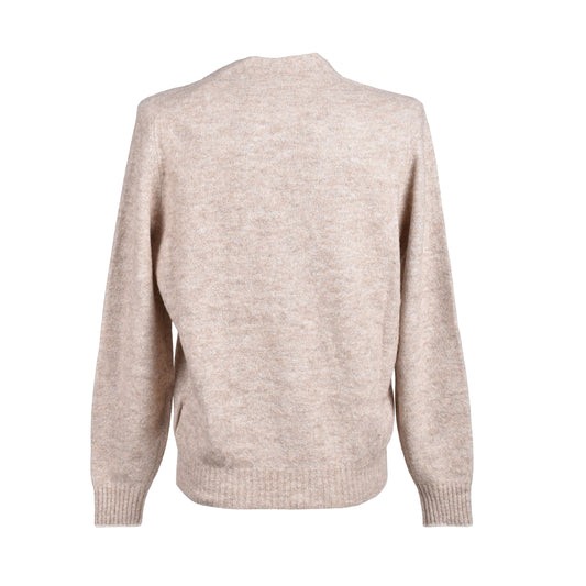 Beige Leather Cardigan