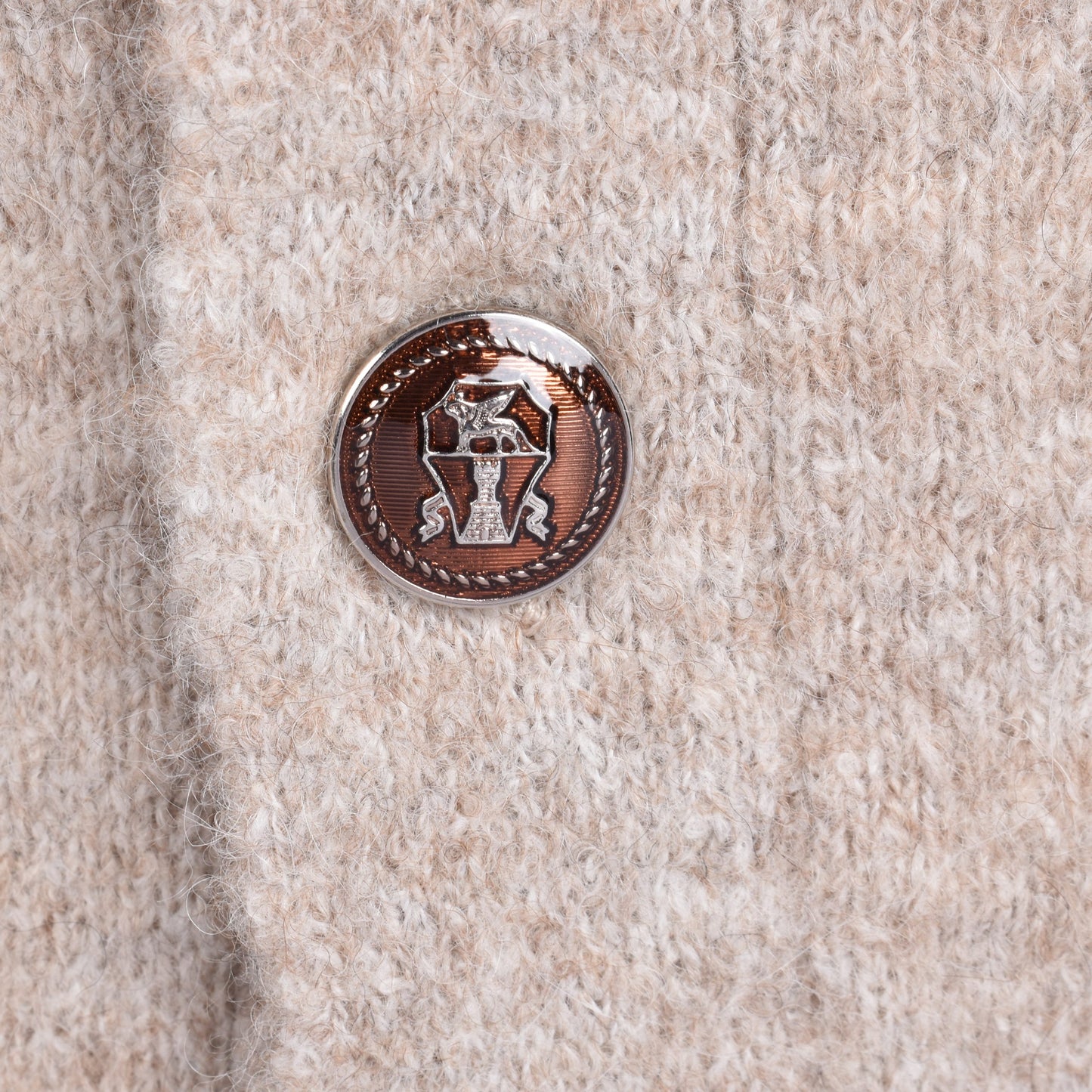 Beige Leather Cardigan