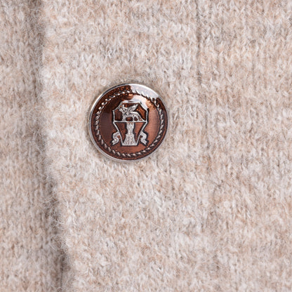 Beige Leather Cardigan