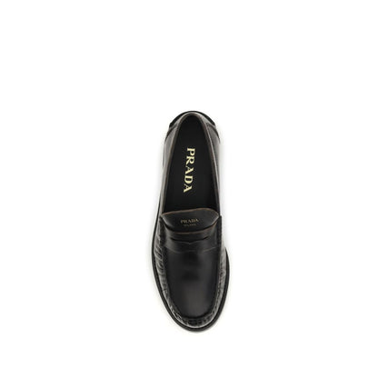 Black Calf Leather Bos Taurus Slip-On Loafers