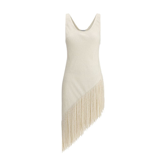 Beige Silk Casual Dress