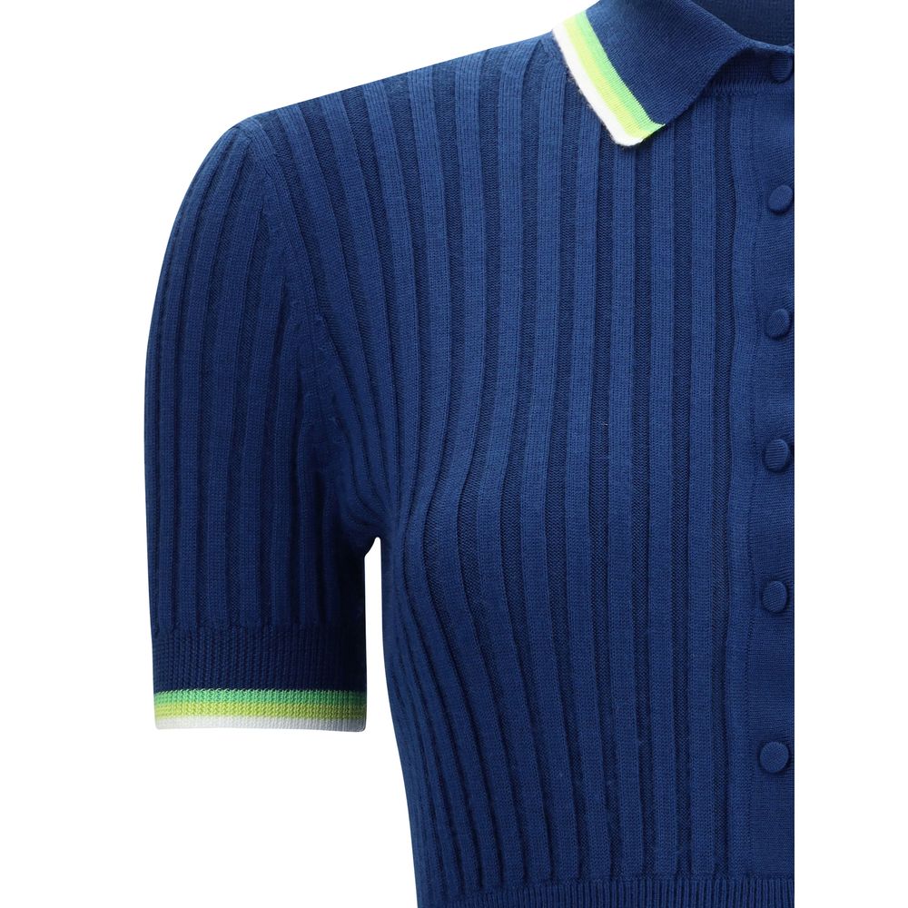 Blue Silk Casual Dress