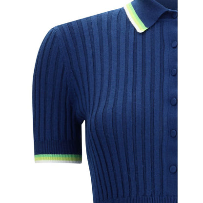 Blue Silk Casual Dress