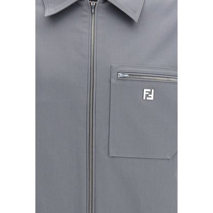 Gray Cotton Shell Jacket