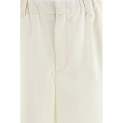 Beige Polyester Bermuda Shorts