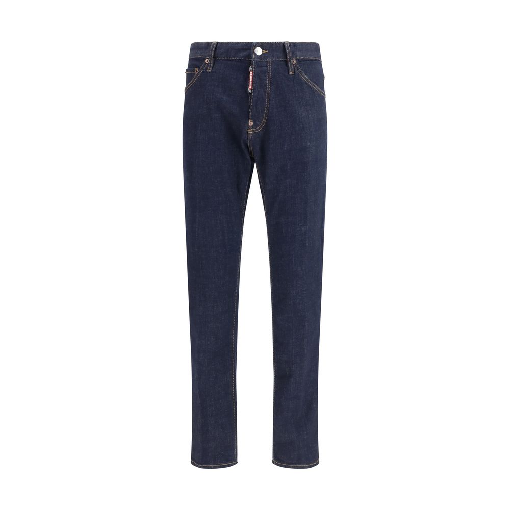 Blue Calf Leather Bos Taurus Jeans Denim