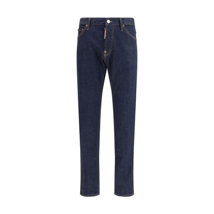 Blue Calf Leather Bos Taurus Jeans Denim