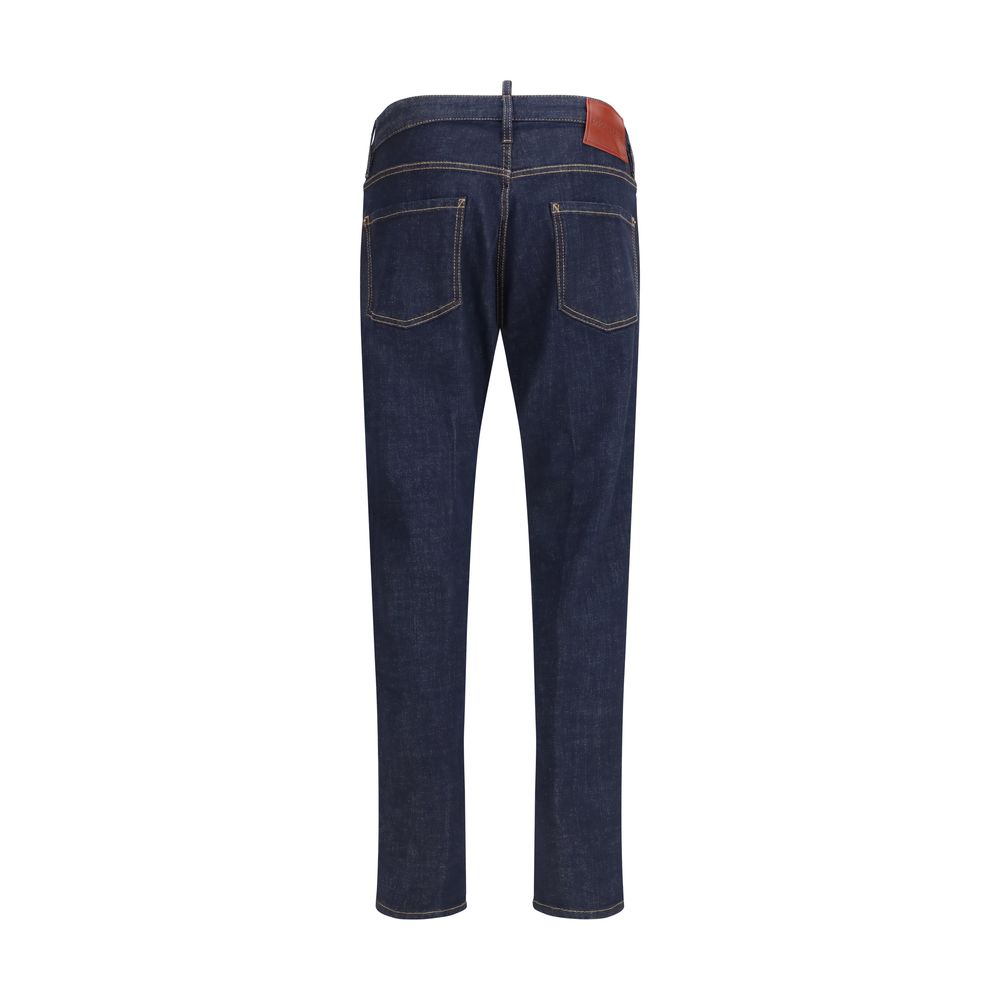 Blue Calf Leather Bos Taurus Jeans Denim