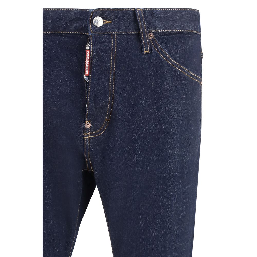 Blue Calf Leather Bos Taurus Jeans Denim