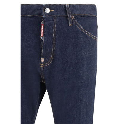 Blue Calf Leather Bos Taurus Jeans Denim