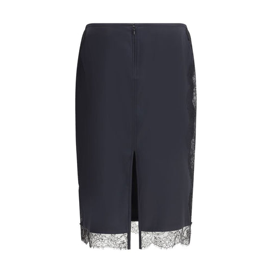 Black Silk Midi Skirt