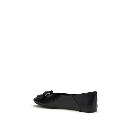 Black Calf Leather Bos Taurus Ballet Flats
