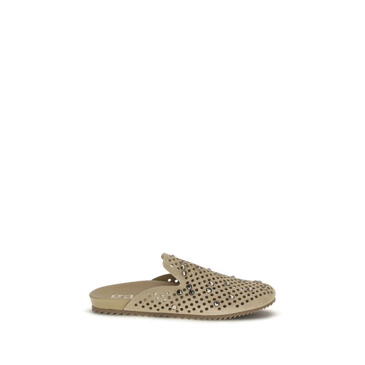 Beige Calf Leather Bos Taurus Mules