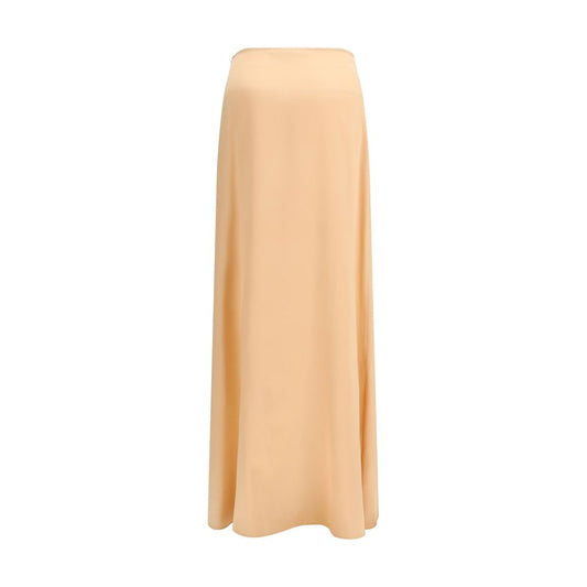 Orange Silk Long Skirt