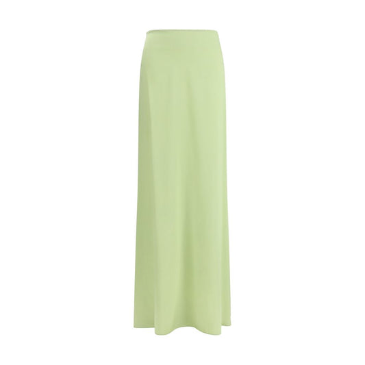 Bicolor Silk Long Skirt