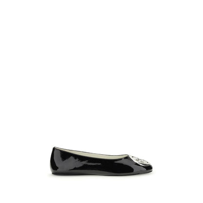 Black Calf Leather Bos Taurus Ballet Flats