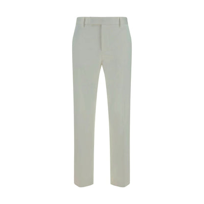 White Cotton Casual Pants