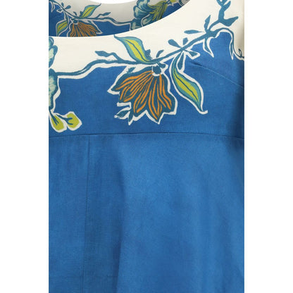 Blue Linen Casual Dress