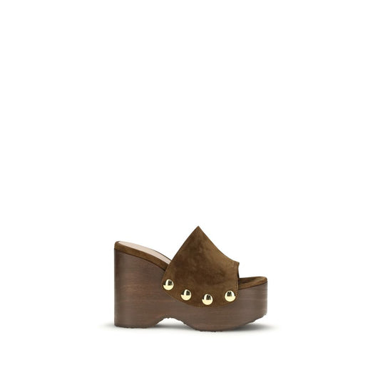 Brown Calf Leather Bos Taurus Clogs