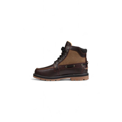 Brown Bio Based Fabric Lace-Up Boots