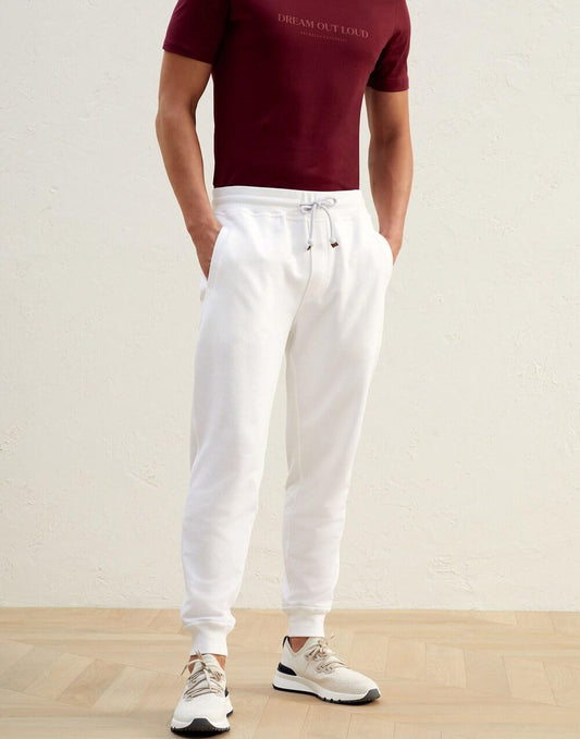 White Cotton Joggers (Workout Pants)