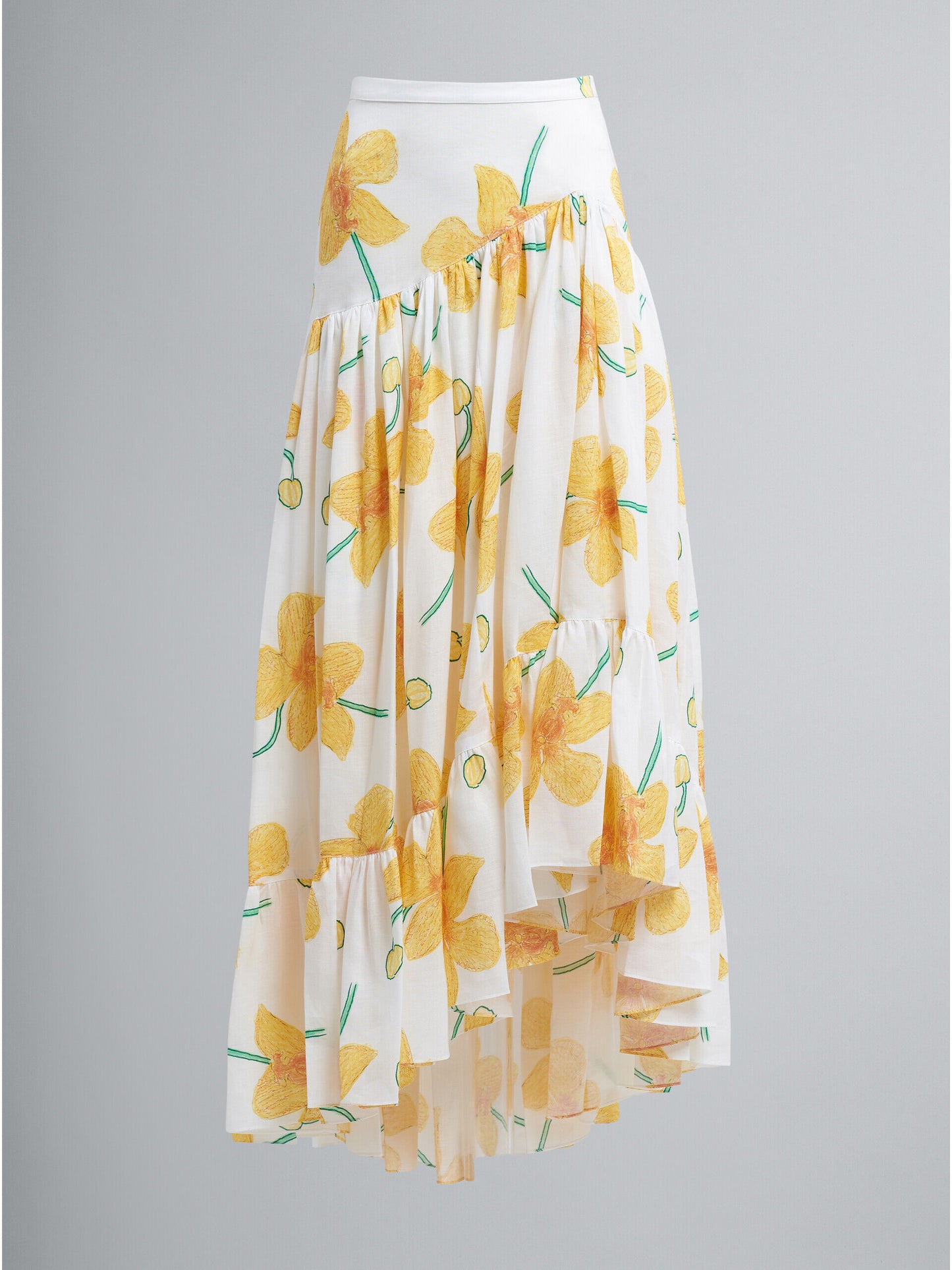 Yellow Fibres Long Skirt