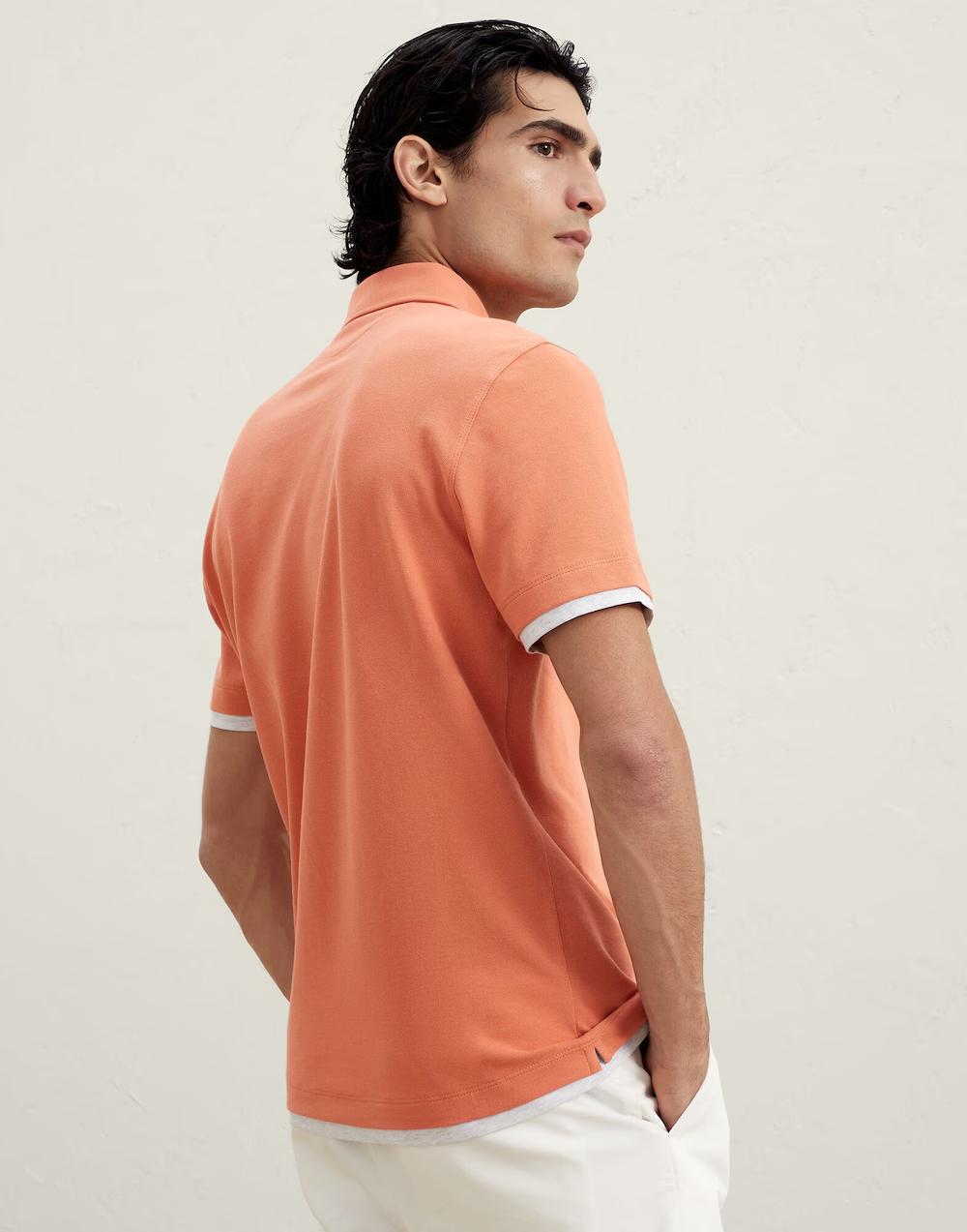 Bicolor Cotton Polo Shirt