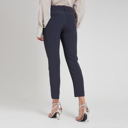 Blue Acetate Casual Pants