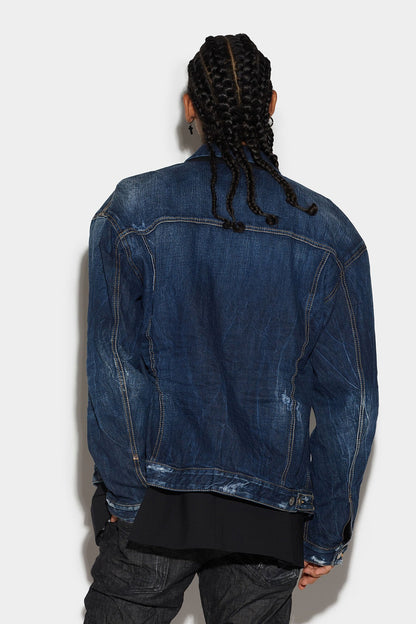 Navy Blue Fibres Denim Jacket