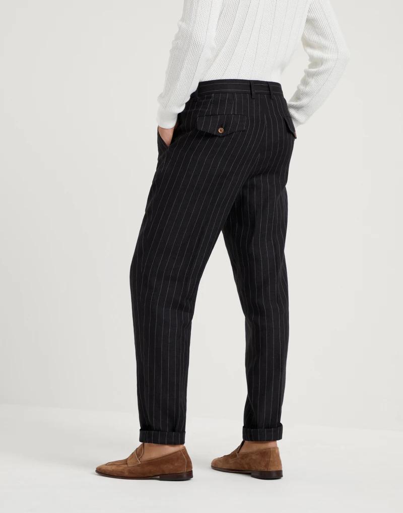 Black Linen Two-Piece Suit