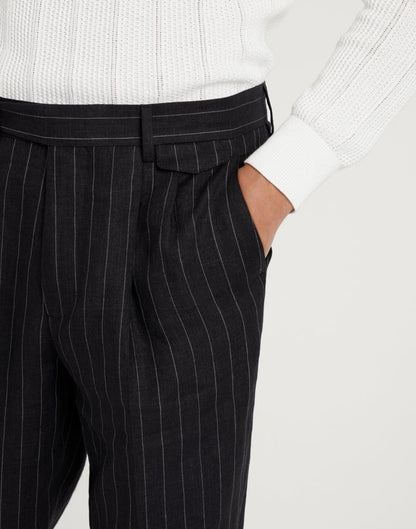 Black Linen Two-Piece Suit