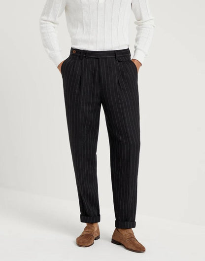 Black Linen Two-Piece Suit