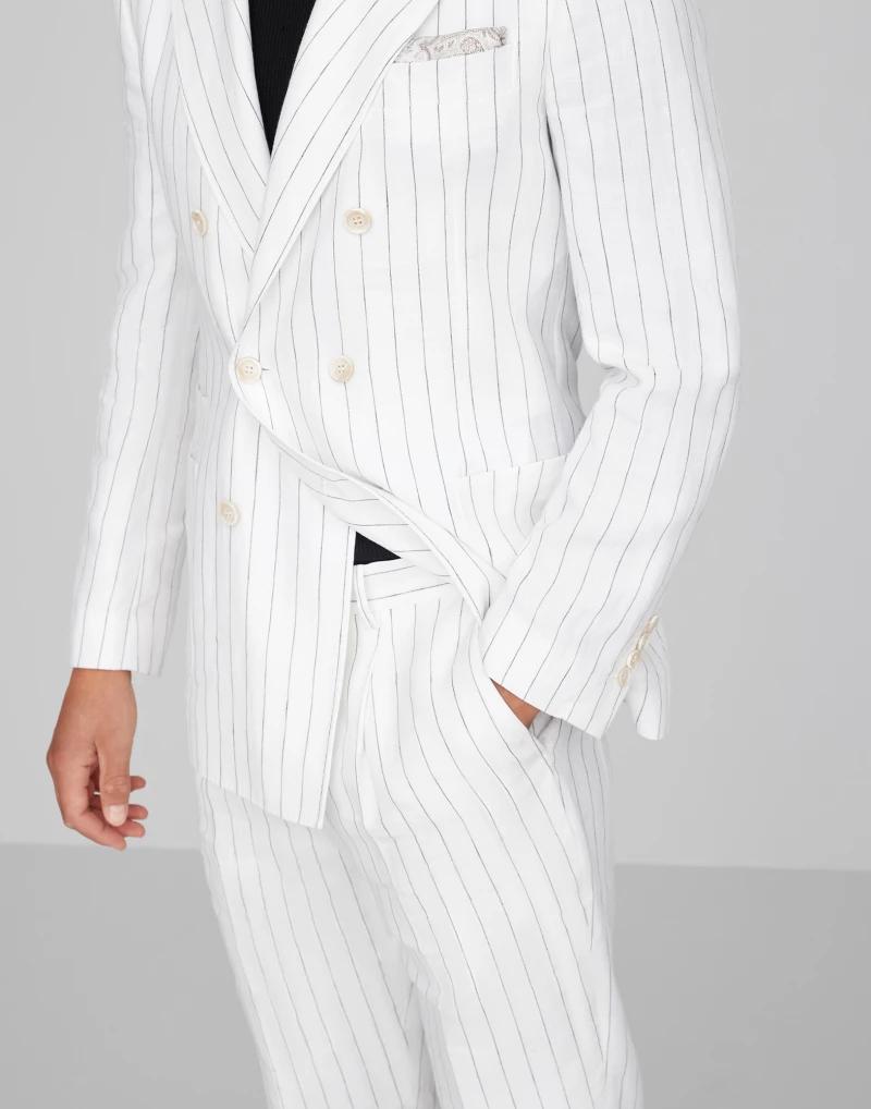 White Linen Two-Piece Suit