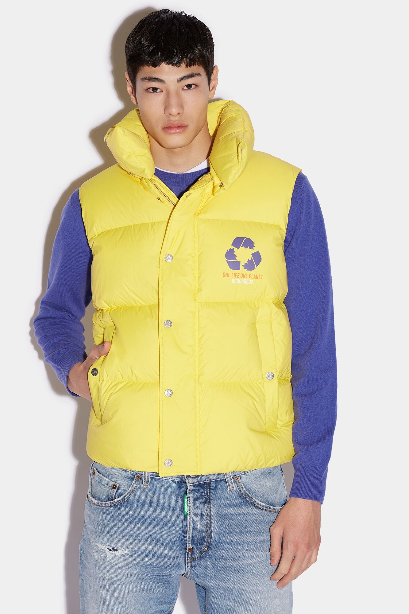 Yellow Fibres Sleveless Jacket