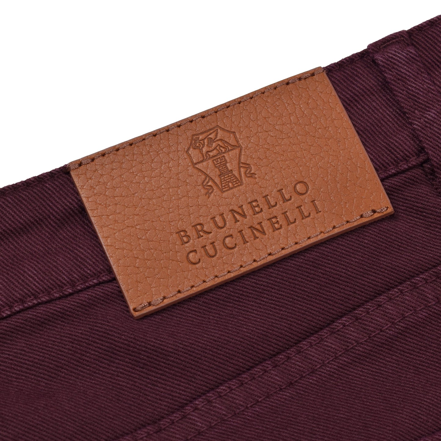 Burgundy Cotton Casual Pants