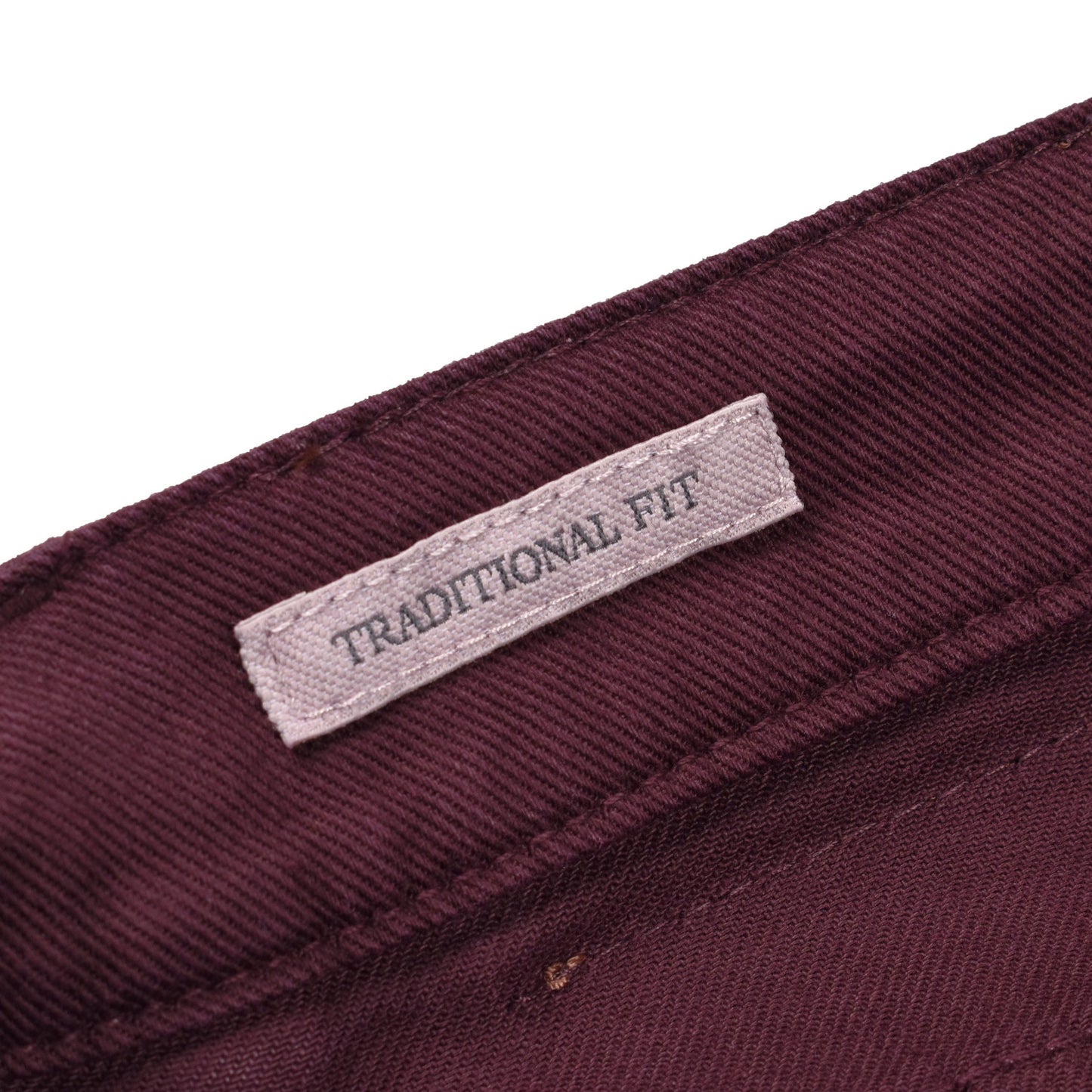 Burgundy Cotton Casual Pants