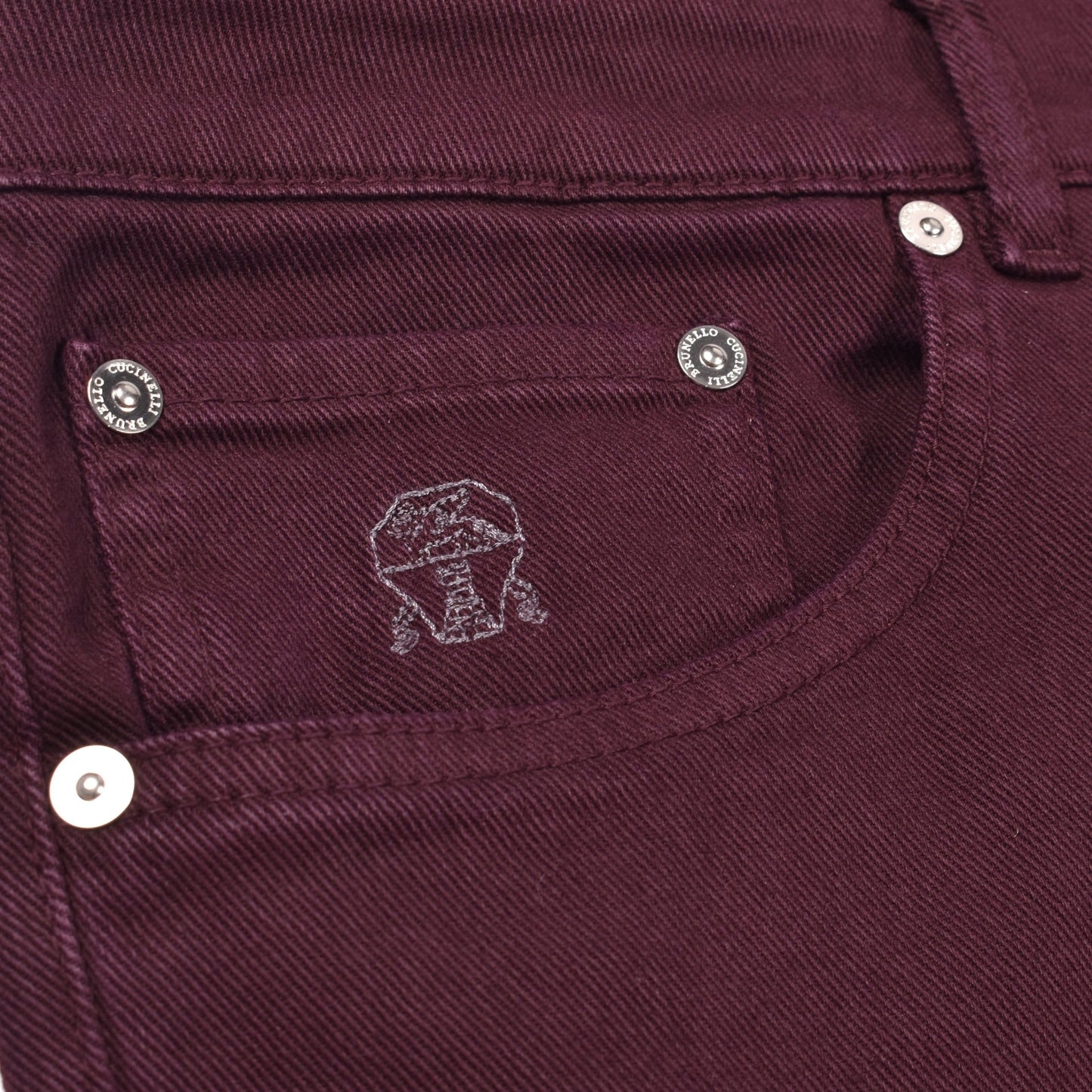 Burgundy Cotton Casual Pants