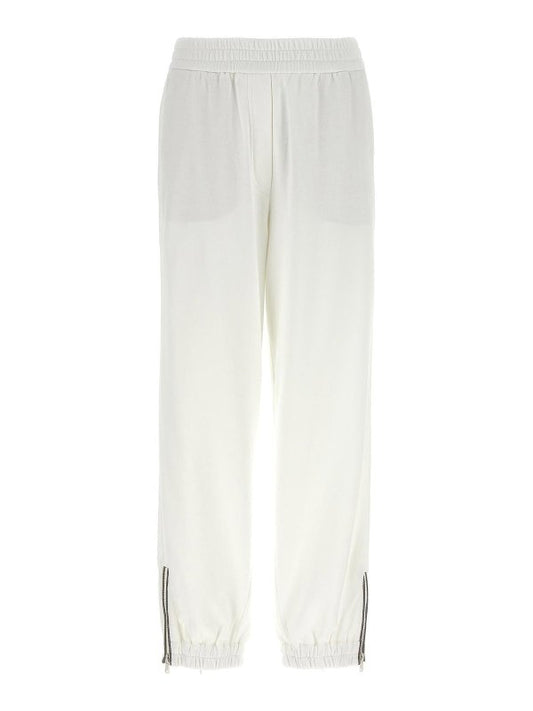 White Cotton Athletic Pants