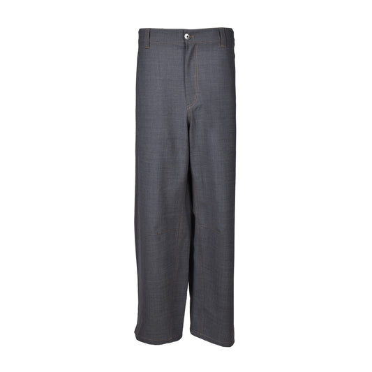 Gray Wool Casual Pants