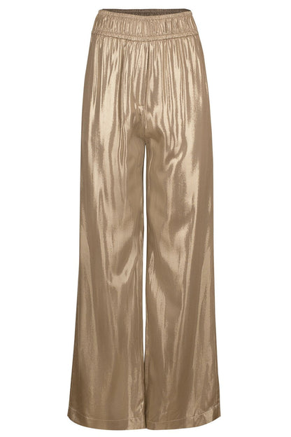 Gold Viscose Casual Pants