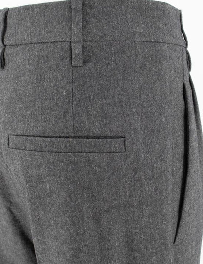 Gray Wool Casual Pants