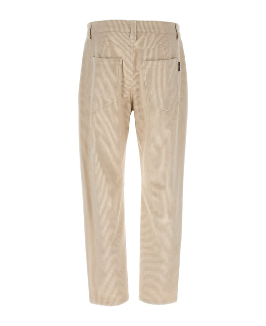 White Cotton Casual Pants