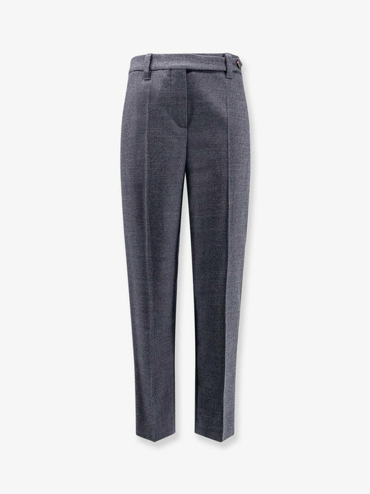 Gray Wool Casual Pants