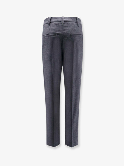 Gray Wool Casual Pants