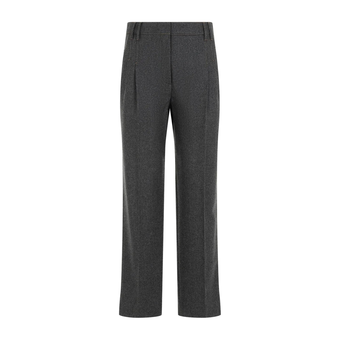 Gray Wool Casual Pants
