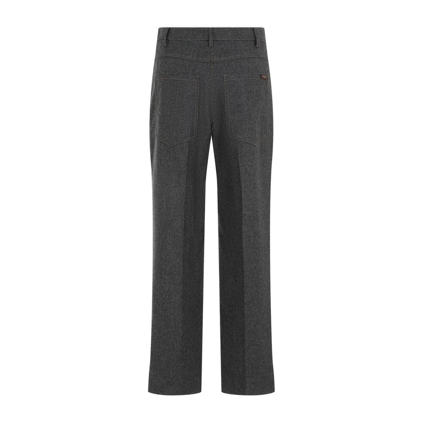 Gray Wool Casual Pants