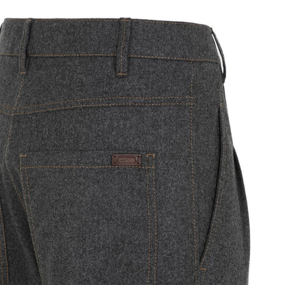 Gray Wool Casual Pants