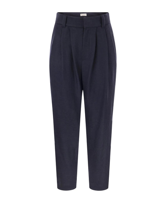 Blue Cashmere Casual Pants